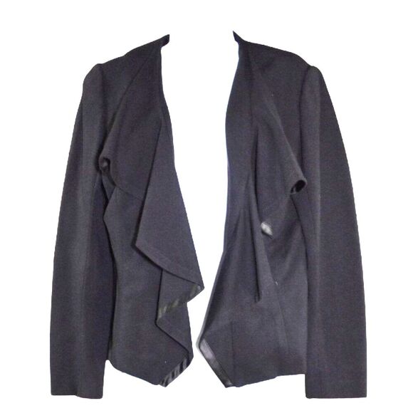 Vintage Cache Black Open Front Blazer Women’s 8 Ruffled Dressy Suit Jacket - Picture 1 of 14